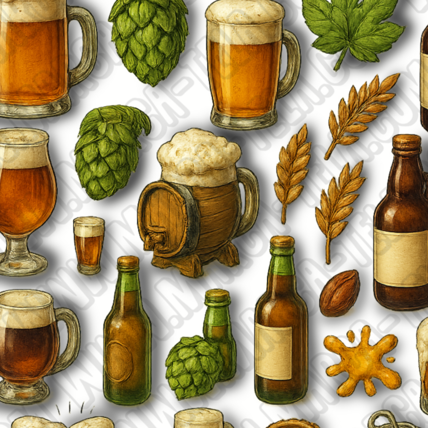 🍻 Paquete PNG – Beer Vibes #1 (20 ilustraciones comerciales)