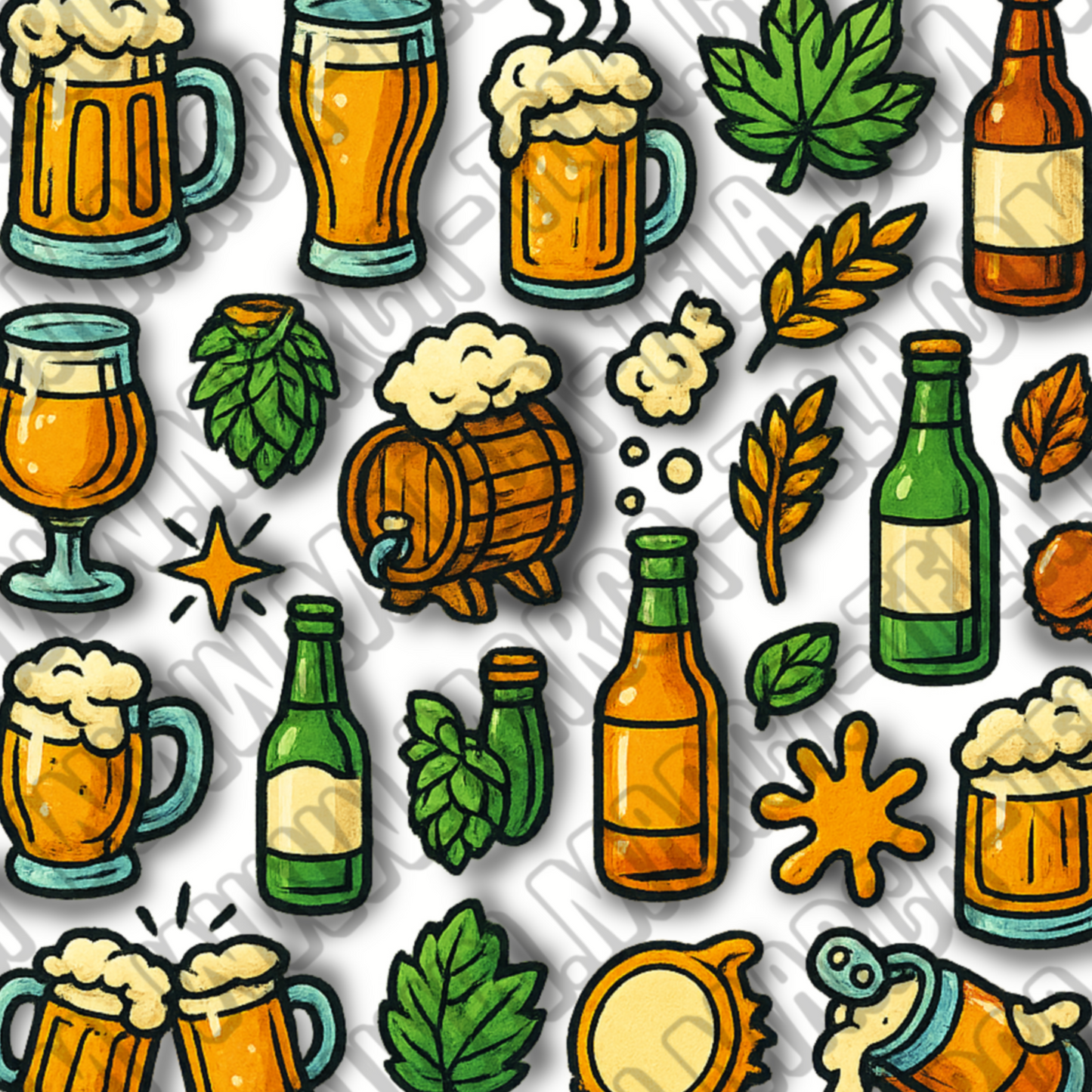 🍻 Paquete PNG – Beer Vibes #2 (20 ilustraciones comerciales)