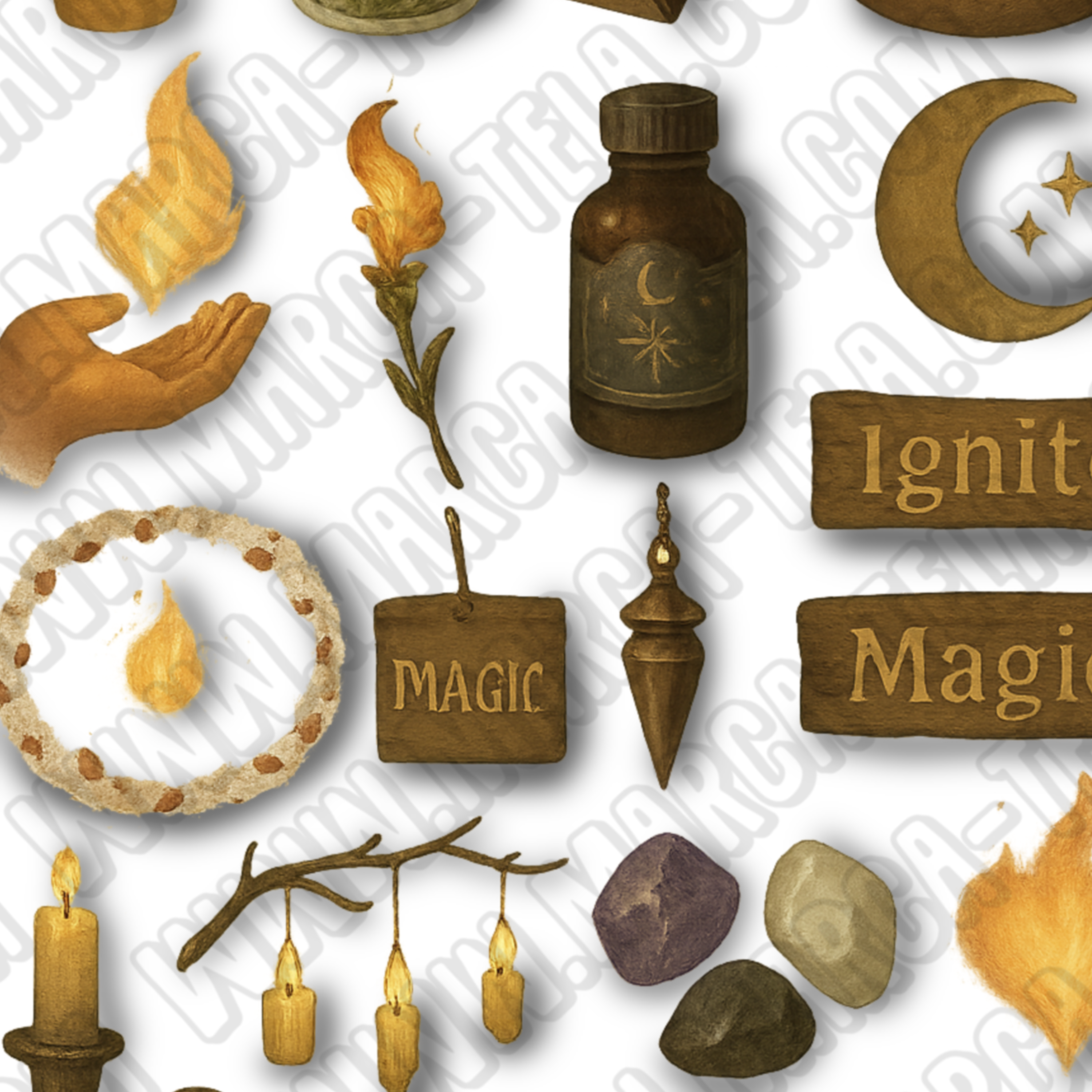 🔮 Paquete PNG – Encendiendo Magia (20 ilustraciones comerciales)