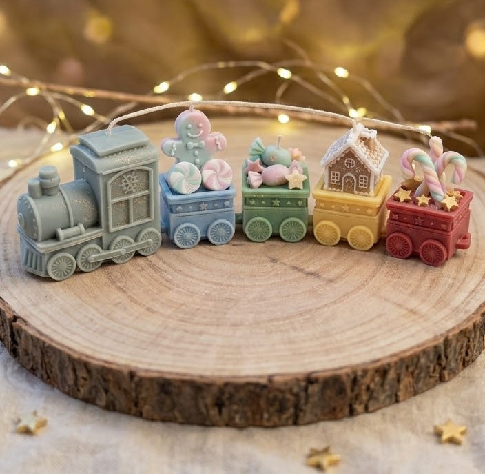Moldes de Silicona Tren Navideño