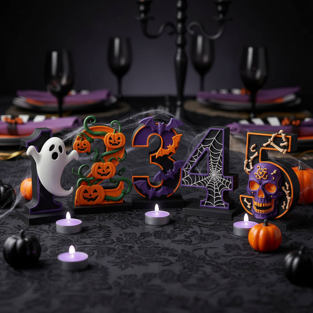 Set de Números de Mesa Halloween | Personalizados en 3D 🎃